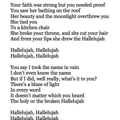 566 Hallelujah (1984 version) by Leonard Cohen