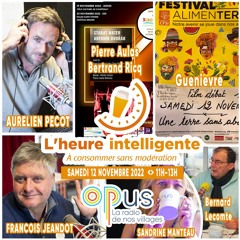 <> L'heure intelligente EM54 <> SAMEDI 12/11/22 <> Pierre Aulas, Bertrand Riscq, Guenièvre...