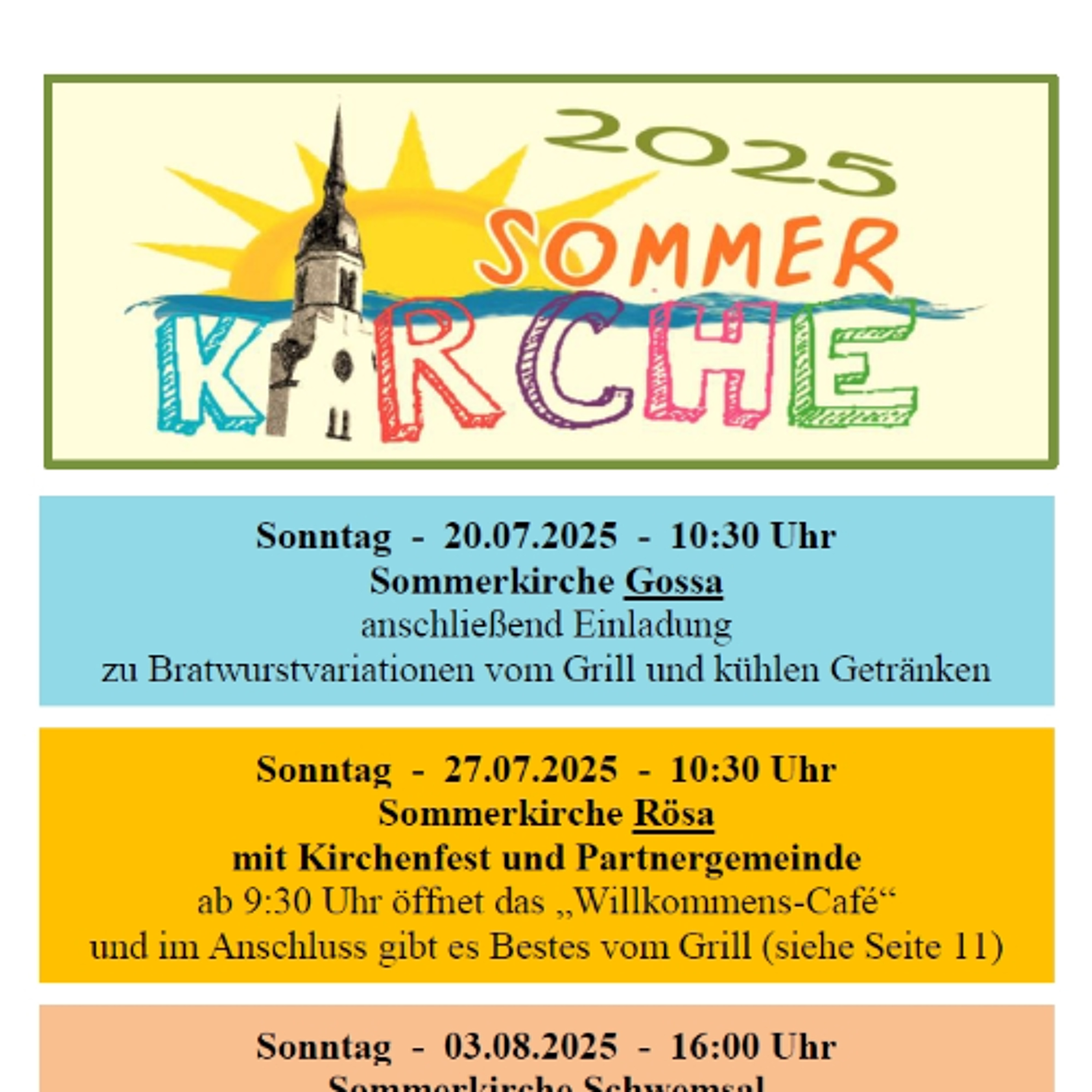 Sommerkirche im Pfarrbereich Krina