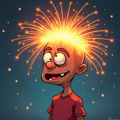 Hodet Fullt Av Fyrverkeri