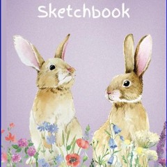 ebook read [pdf] ⚡ Sketchbook with Blank Border Paper: Cute Bunnies in a Flower Patch with a Prett