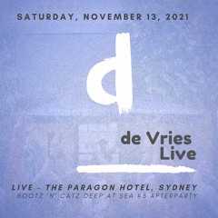 de Vries Live, Saturday, Nov 13, 2021 - Bootz 'N' Catz Deep At Sea #5 Afterparty @ Paragon Hotel