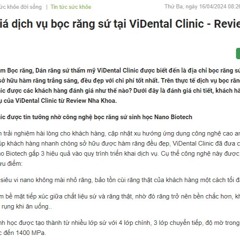 Báo 24h – Review Bọc Răng Sứ Tại ViDental Clinic