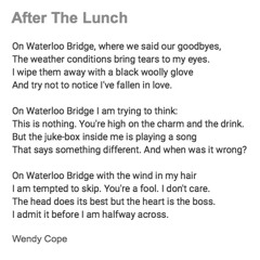 105 After The Lunch by Wendy Cope