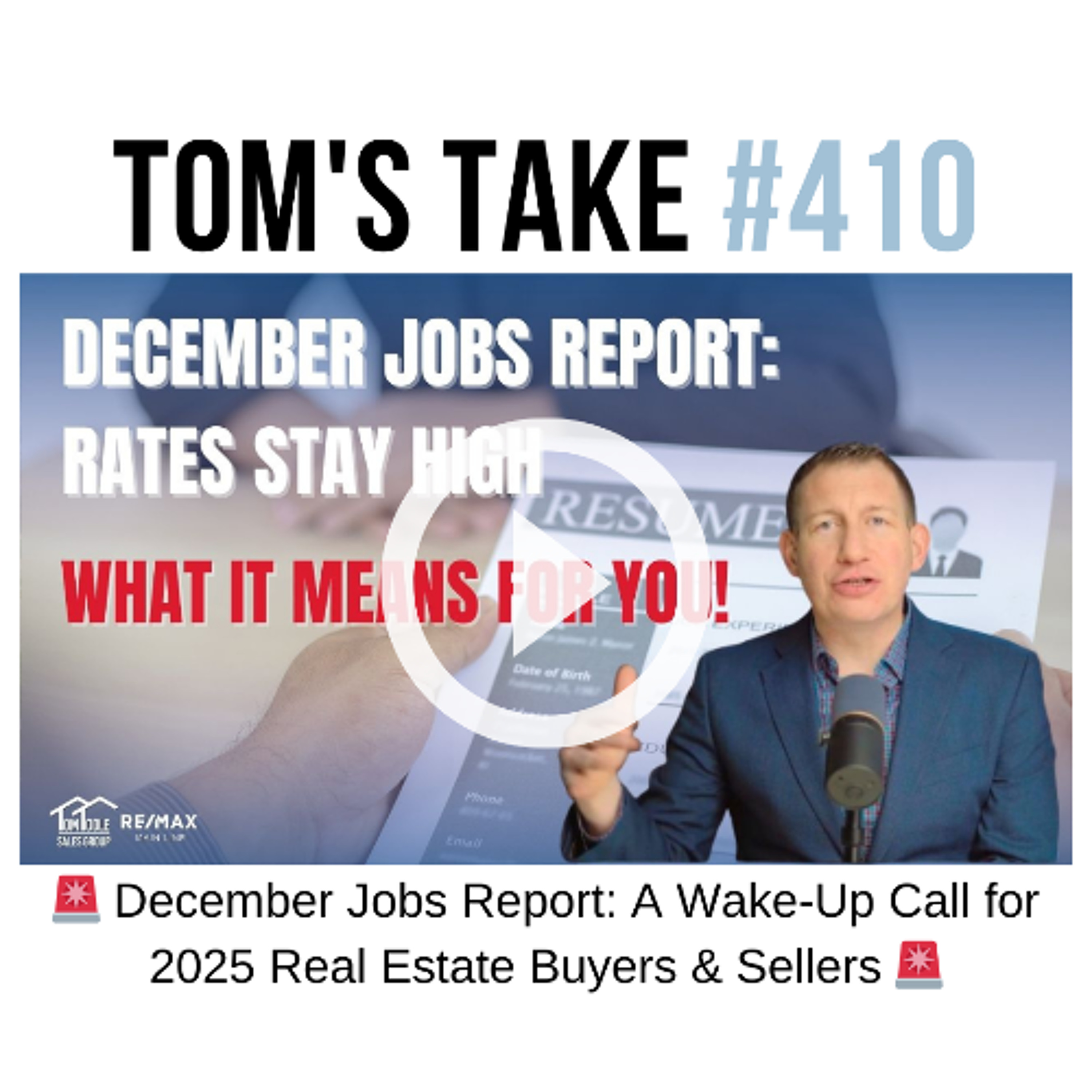 December Jobs Report: What It Means for Buyers & Sellers in 2025 | Tom’s Take 410 episode artwork