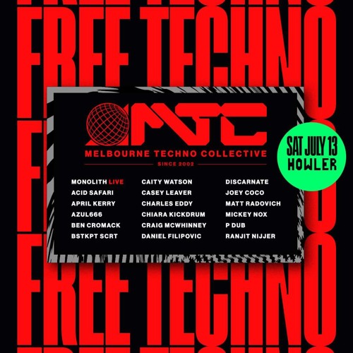 Matt Radovich Djing at MTC FREE TECHNO in the Garden Bar at Howler July 2024