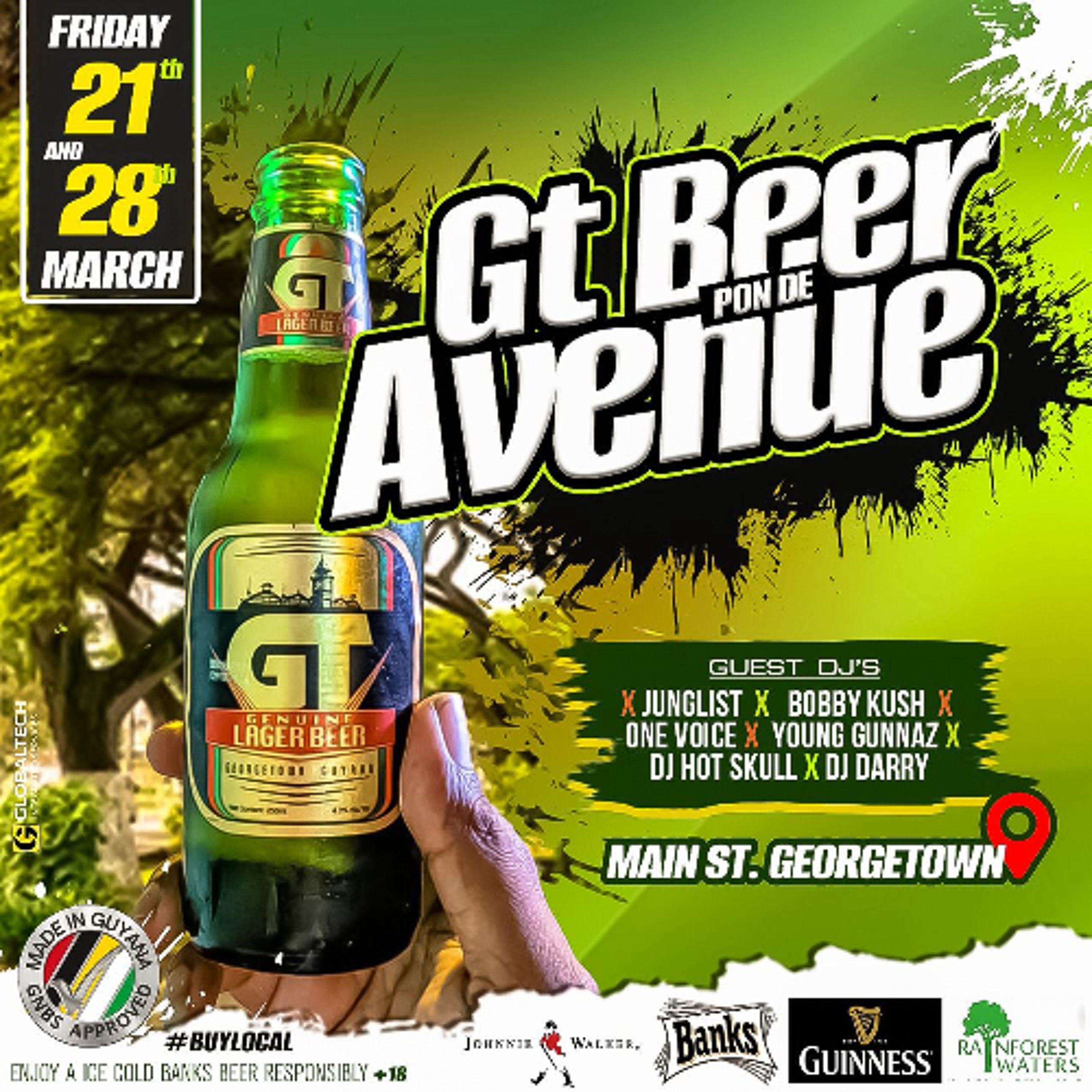 GT BEER ON DE AVENUE  AND AFTER PARTY PROMO UPDATE BY BIGPAPA,DJ DELLON HOTSKUL & DJ PROTOCOL