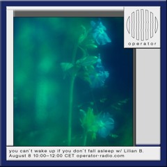 you can´t wake up if you don´t fall asleep w/ Lilian Beentjes - 8th August 2024