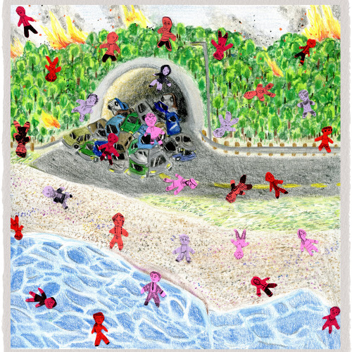 abstract collage of timewarped stems from various rock songs w/ contextual narration (1) [i’m trying]