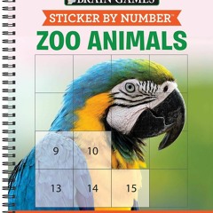 Download PDF Brain Games - Sticker by Number: Zoo Animals (Easy - Square