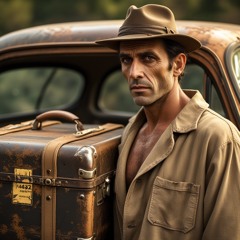 a Stranger,a suitcase and a car