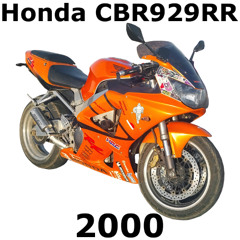 Honda CBR929RR 2000 sport bike motorcycle pass by fast