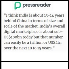 India's digital marketplace easily could grow in few years