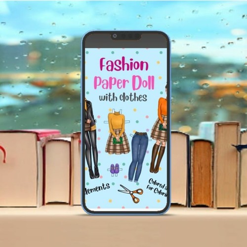 Stream Fashion Paper Doll with Clothes with a Coloring Version - 24