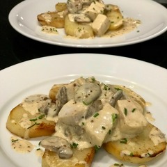 Sauté d'Espadon en Sauce Moutarde & Champignons