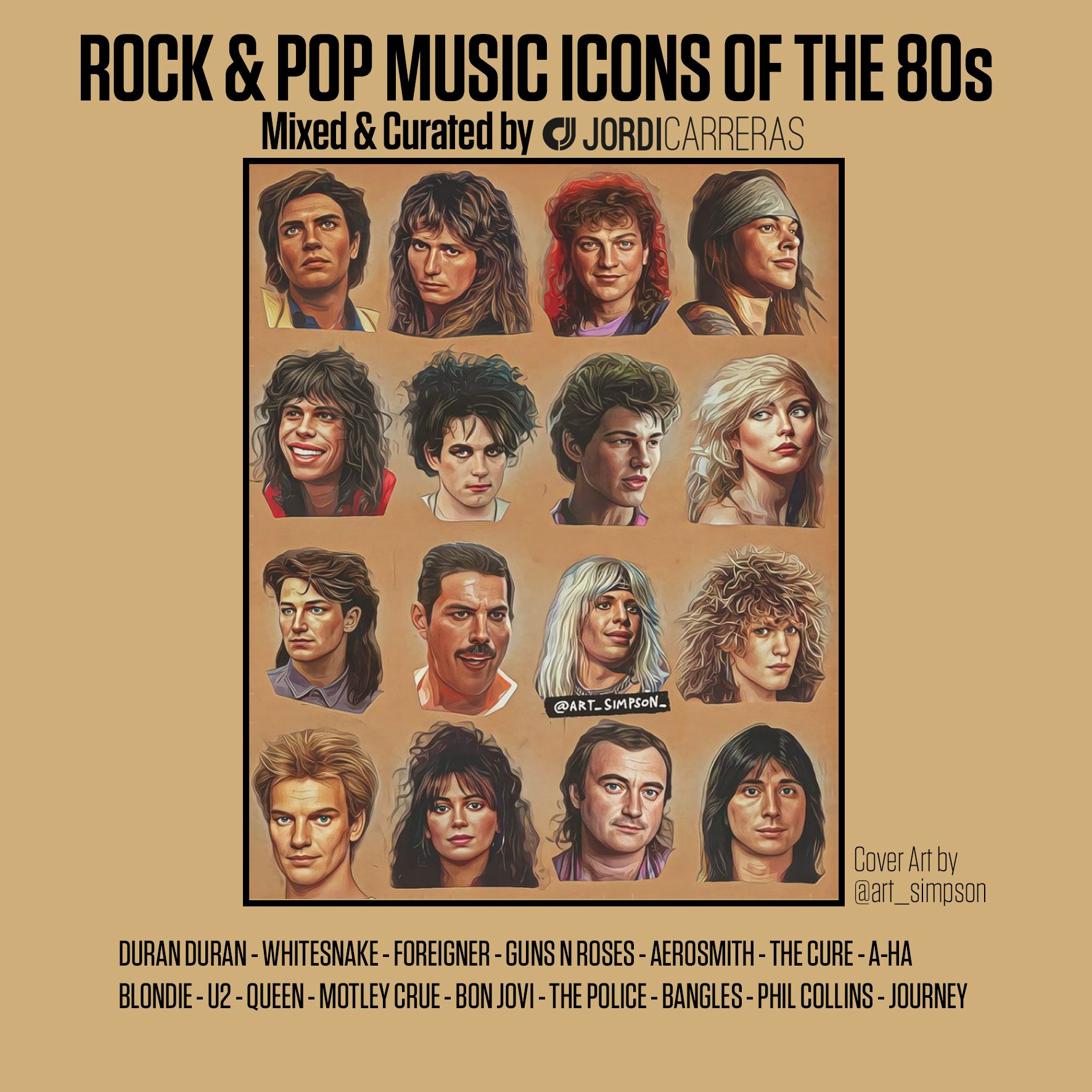 ROCK & POP MUSIC ICONS OF THE 80s - Mixed & Curated by Jordi Carreras