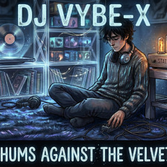 Static hums against the velvet floor