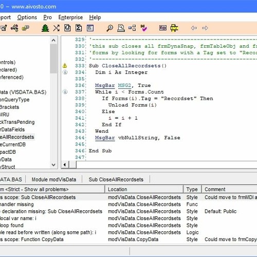 Project Analyzer Visual Basic Source Code Analyzer Optimizer And Hot