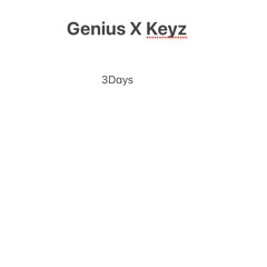 Von Genuis X Keyz - 3 Days(Unreleased)