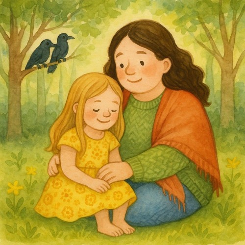 The girl and the crow