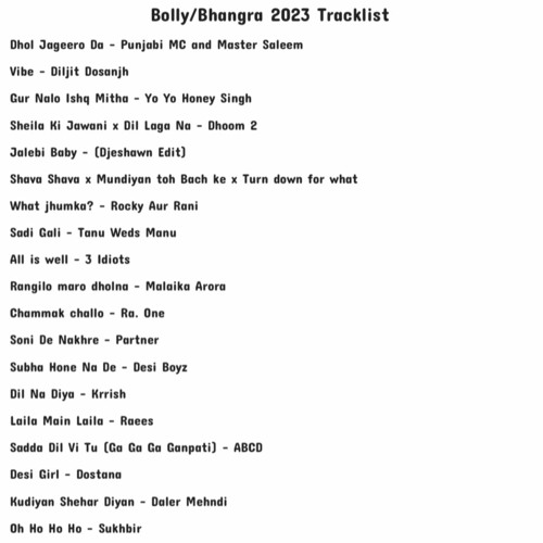 Bolly/Bhangra 2023 Mix