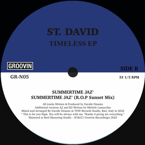 PREMIERE: St. David - Summertime Jaz' [Groovin Recordings]