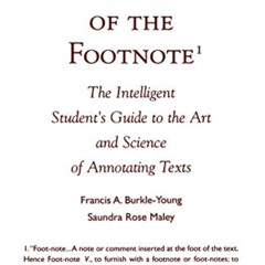 READ EBOOK 🖌️ The Art of the Footnote: The Intelligent Student's Guide to the Art an