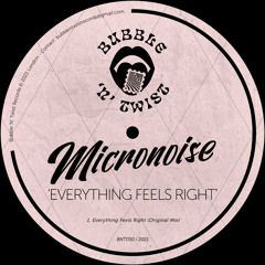 MICRONOISE - Everything Feels Right [BNT050] Bubble N Twist Rec / 11th June 2021