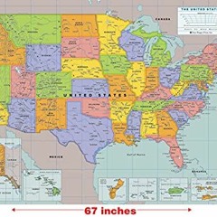 Get [PDF EBOOK EPUB KINDLE] Extra-large USA Laminated Wall Map - 45'' high x 67'' wid