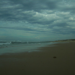 A walk on stormy beach
