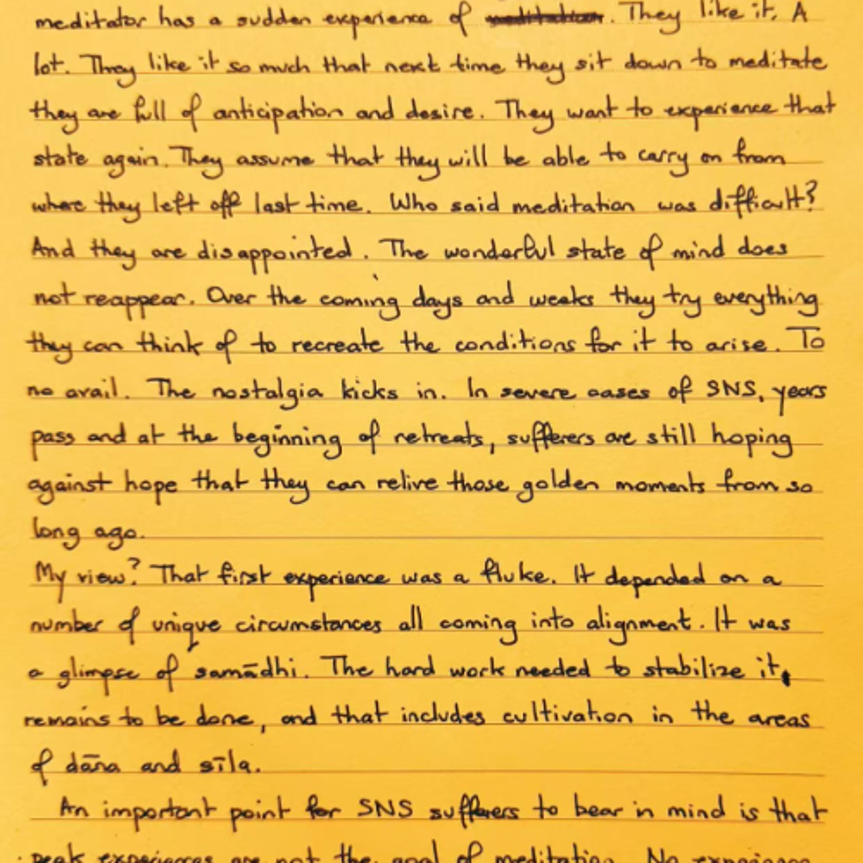 Nutrimento del Cuore - Foglietto Giallo del 20 dicembre 2025 sulla Sindrome da Nostalgia del Samadhi (SNS)