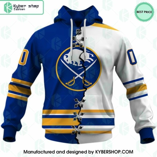 Buffalo Sabres Mix Home and Away Jersey CUSTOM Hoodie