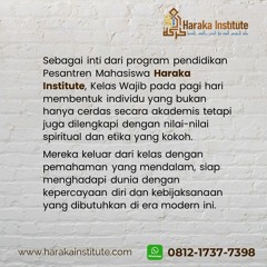 Hub 0812-1737-7398, Pesantren Mahasiswa Sekitar Kampus Unisma Malang, Haraka Institute