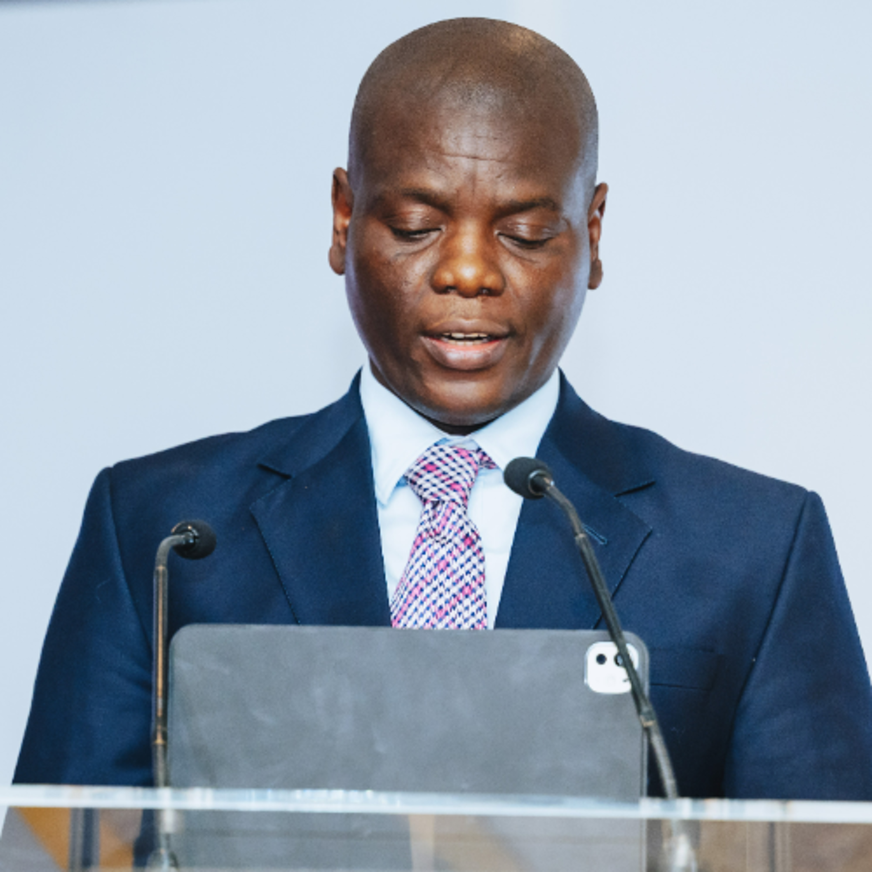 MINISTER RONAL LAMOLA ADDRESSING THE B20 RECOMENDATIONS HANDOVER MEETING