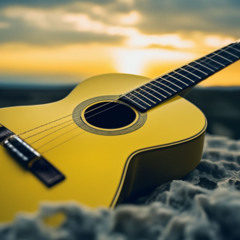 Изгиб гитары желтой