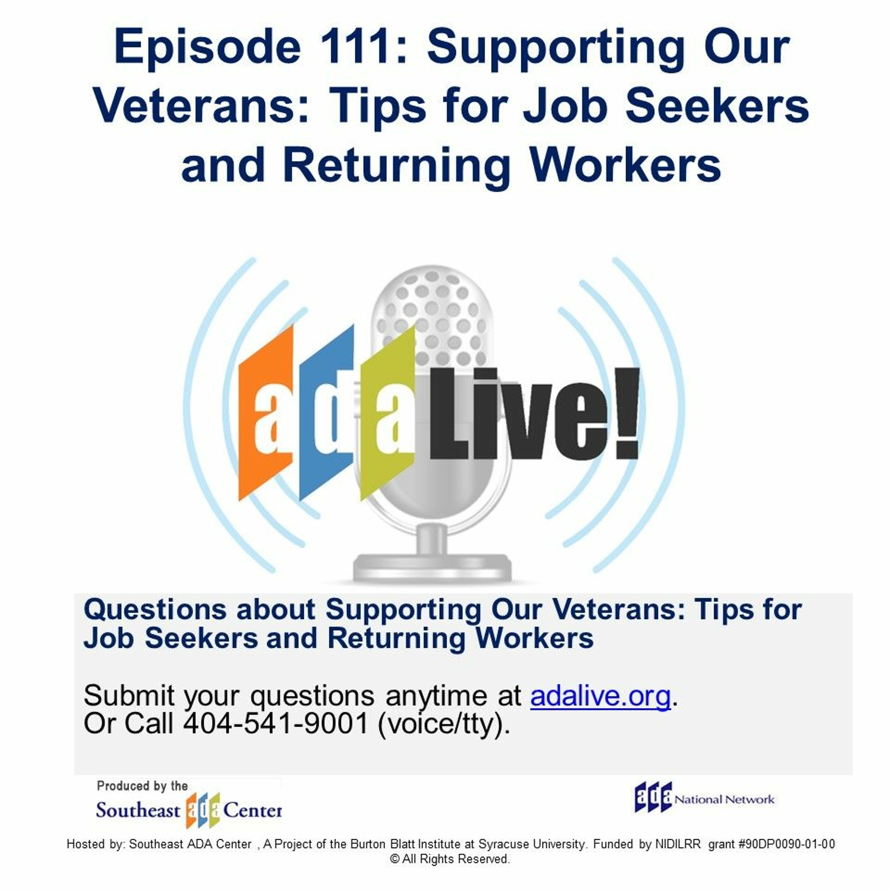 Episode 111: : Supporting Our Veterans: Tips for Job Seekers and Returning Workers episode artwork