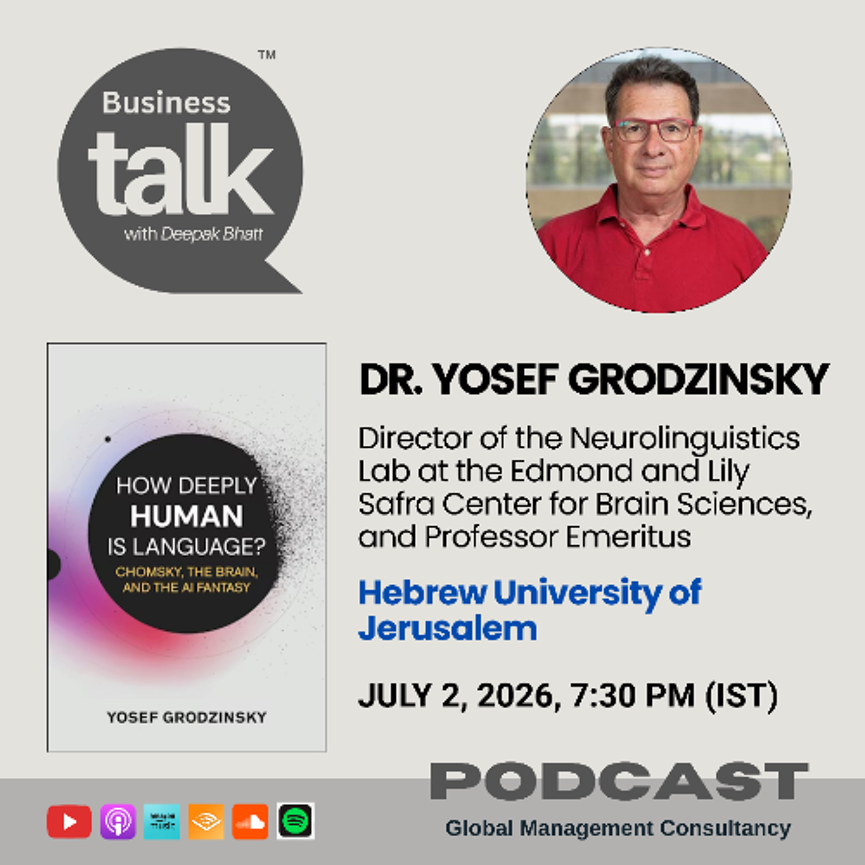 How Deeply Human Is Language? Prof. Yosef Grodzinsky on Chomsky, the Brain & AI episode artwork