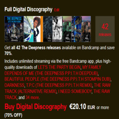 my complete discography "the deepness" on my bandcamp 70% reduction!!!!! more than 40 releases!! full deep house garage disco soulful vibes & grooves