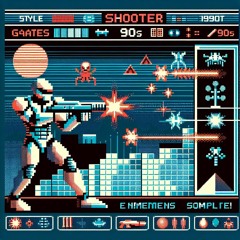 Midi Gor  shooting game in 90ths style for commercial work