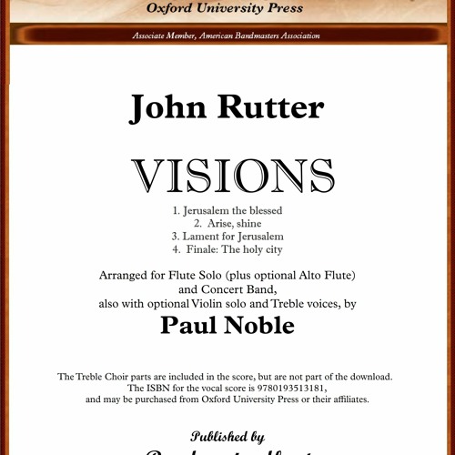 VISIONS (Complete) - John Rutter; arr. by Paul Noble