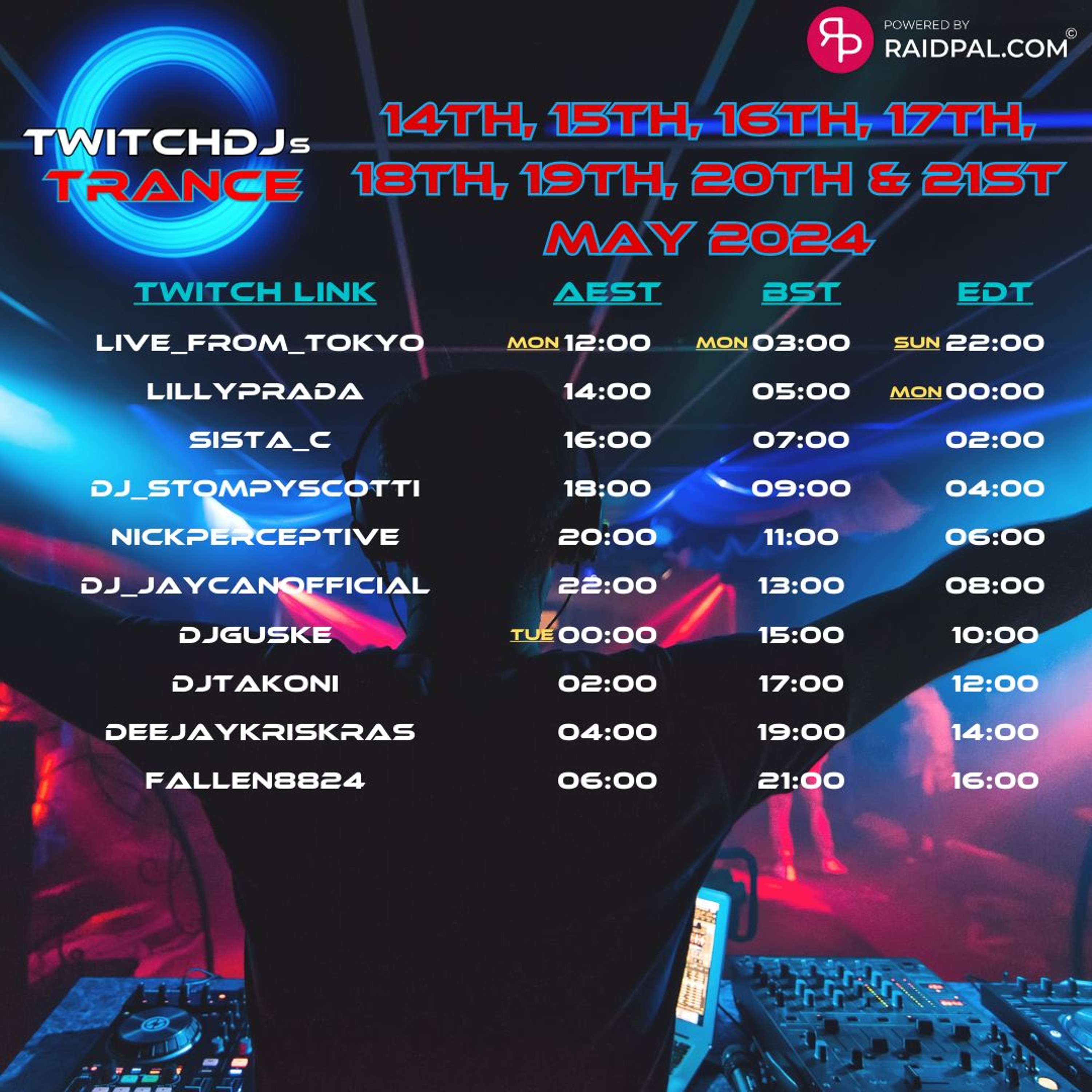 Twitch DJs trance raid train of classics