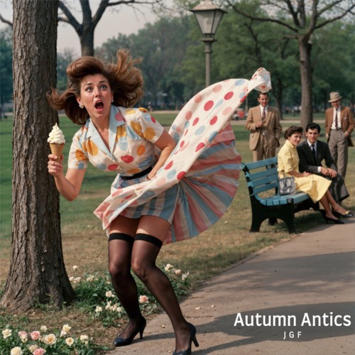 Autumn Antics JGF - Humor, Otoño, Retro - Humor, Autumn, Retro