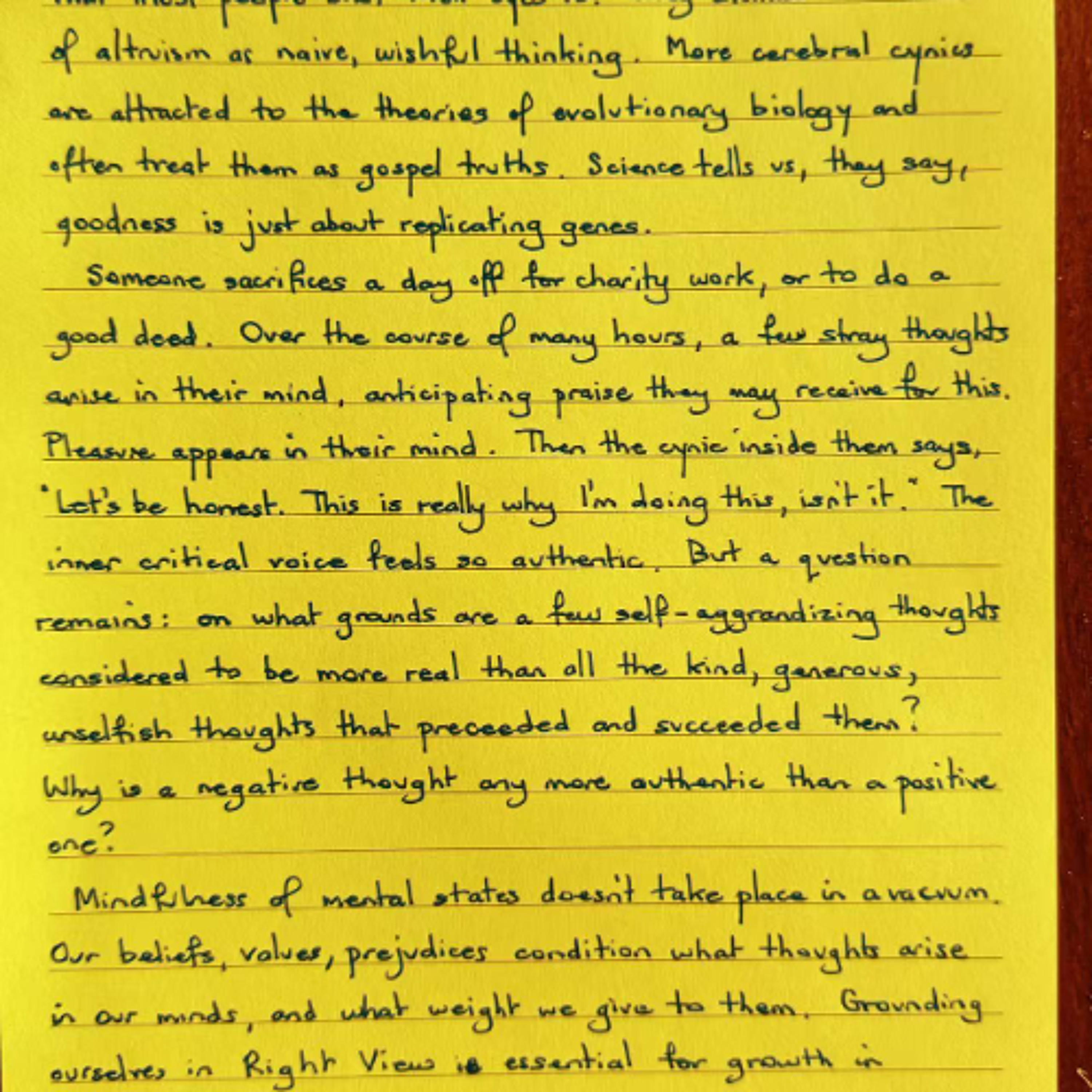 Nutrimento del Cuore - Foglietto Giallo del 16 dicembre 2025 sul cinico interiore