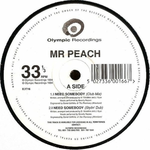 Mr Peach – I Need Somebody (Stylin’ Dub) (1994)