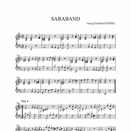 Stream Handel - Sarabande by Brian McCalmont | Listen online for free on  SoundCloud