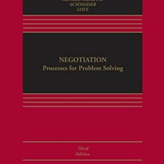 GET EPUB 📒 Negotiation: Processes for Problem Solving (Aspen Casebook Series) by  Ca