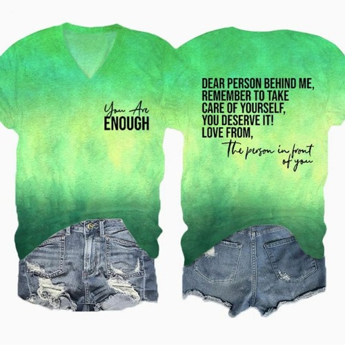 You Are Enough A Mental Health Suite V-Neck Shirt