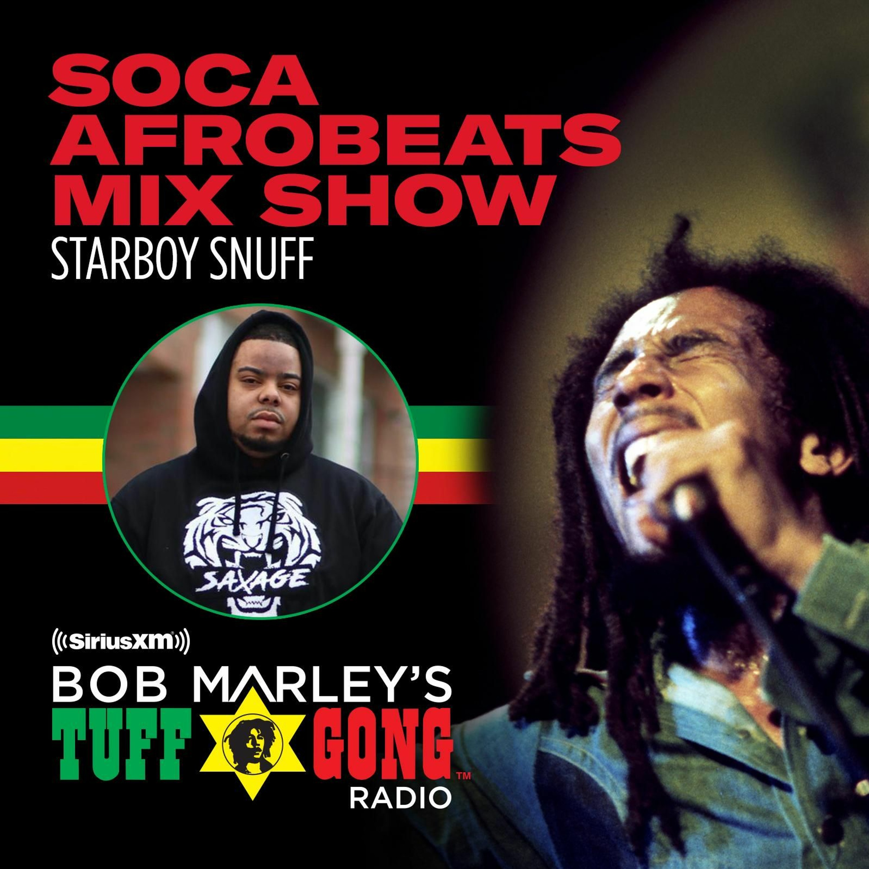soca radio show - bob marley tuff gong radio channel 13 episode artwork