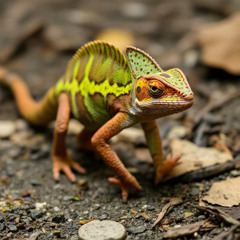 Chameleon walking