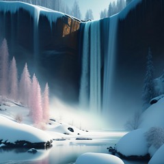 Snow - Covered Waterfall